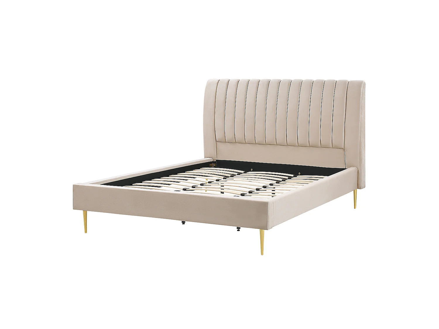 Bed Fluweel MARVILLE 180 x 200 cm Zandbeige