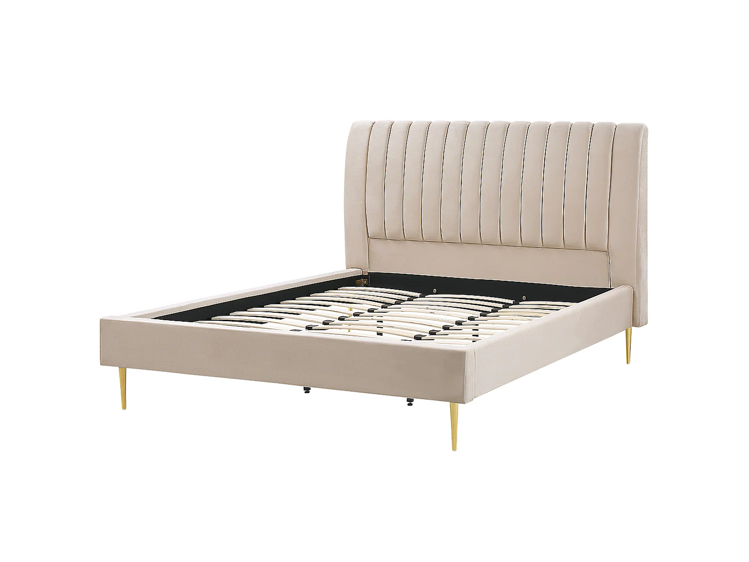 Bed Fluweel MARVILLE 180 x 200 cm Zandbeige