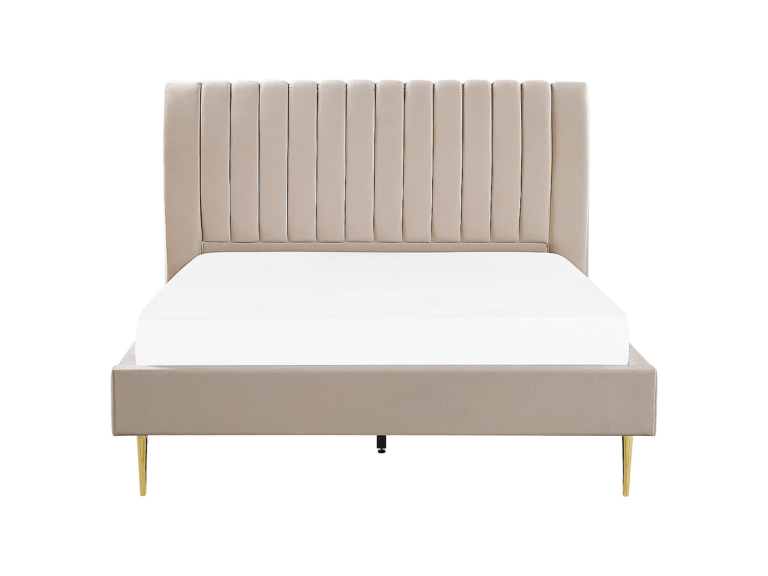 Lit avec sommier Velours MARVILLE 180 x 200 cm Beige sable