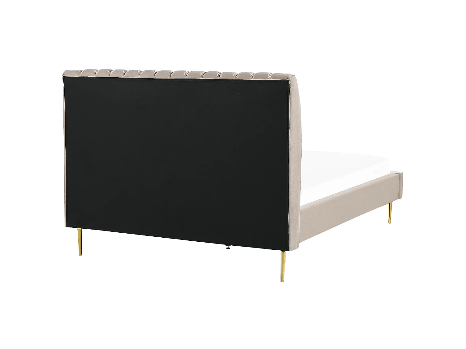 Lit avec sommier Velours MARVILLE 180 x 200 cm Beige sable