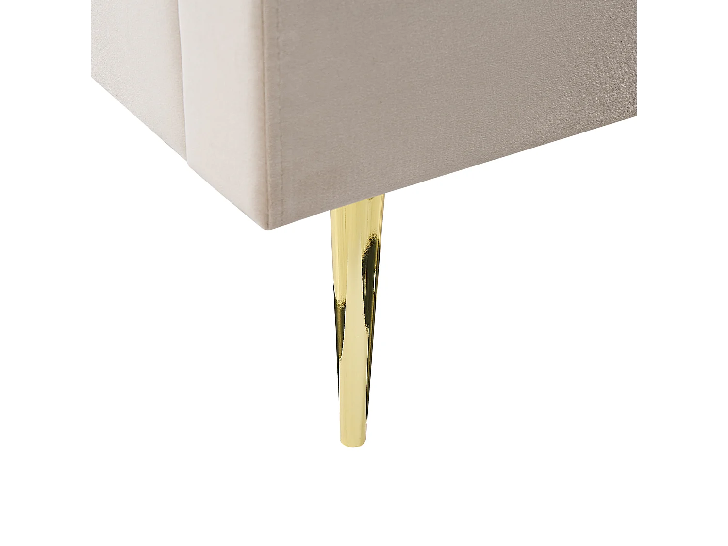 Lit avec sommier Velours MARVILLE 180 x 200 cm Beige sable