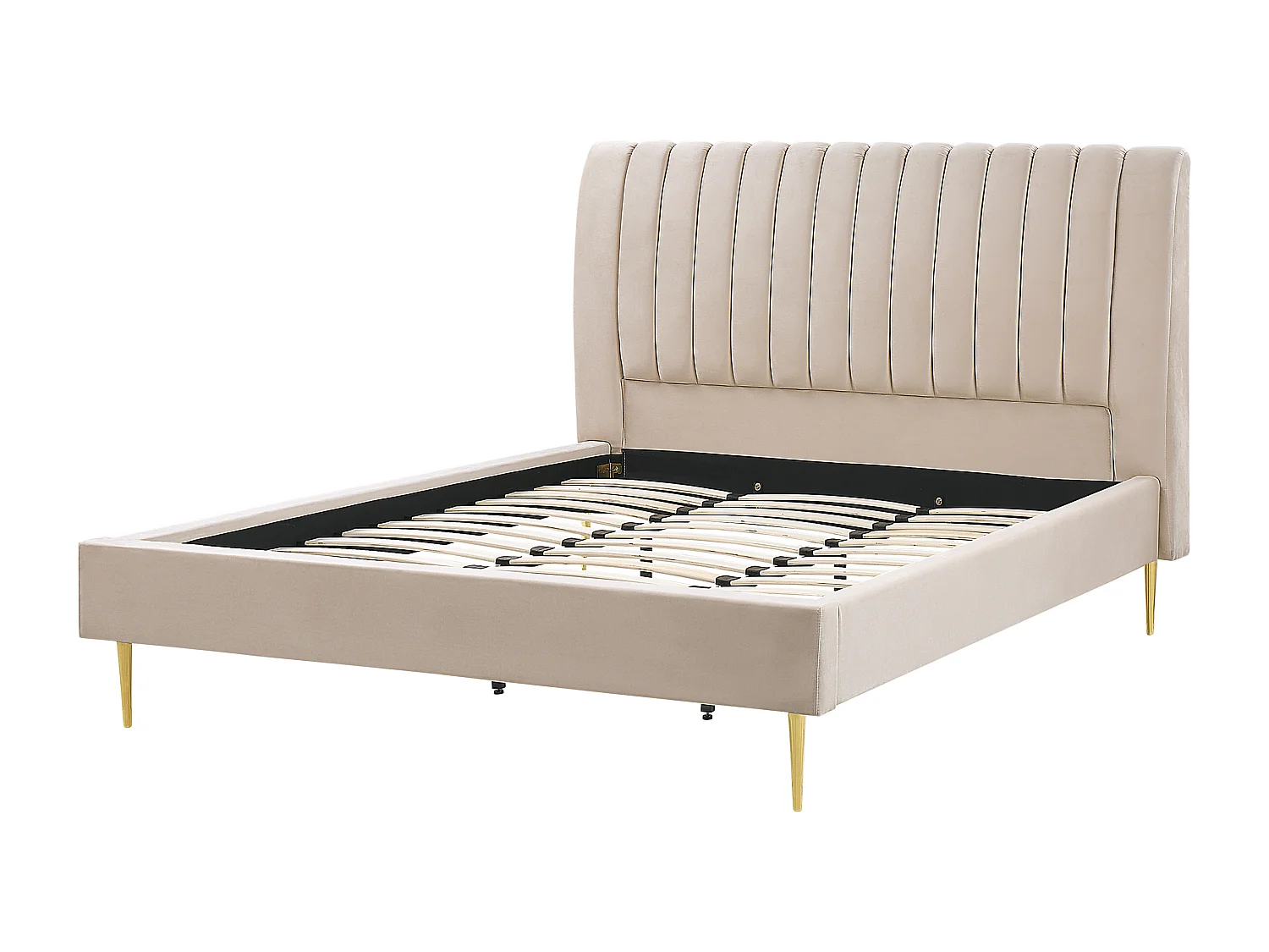 Bed Fluweel MARVILLE 180 x 200 cm Zandbeige