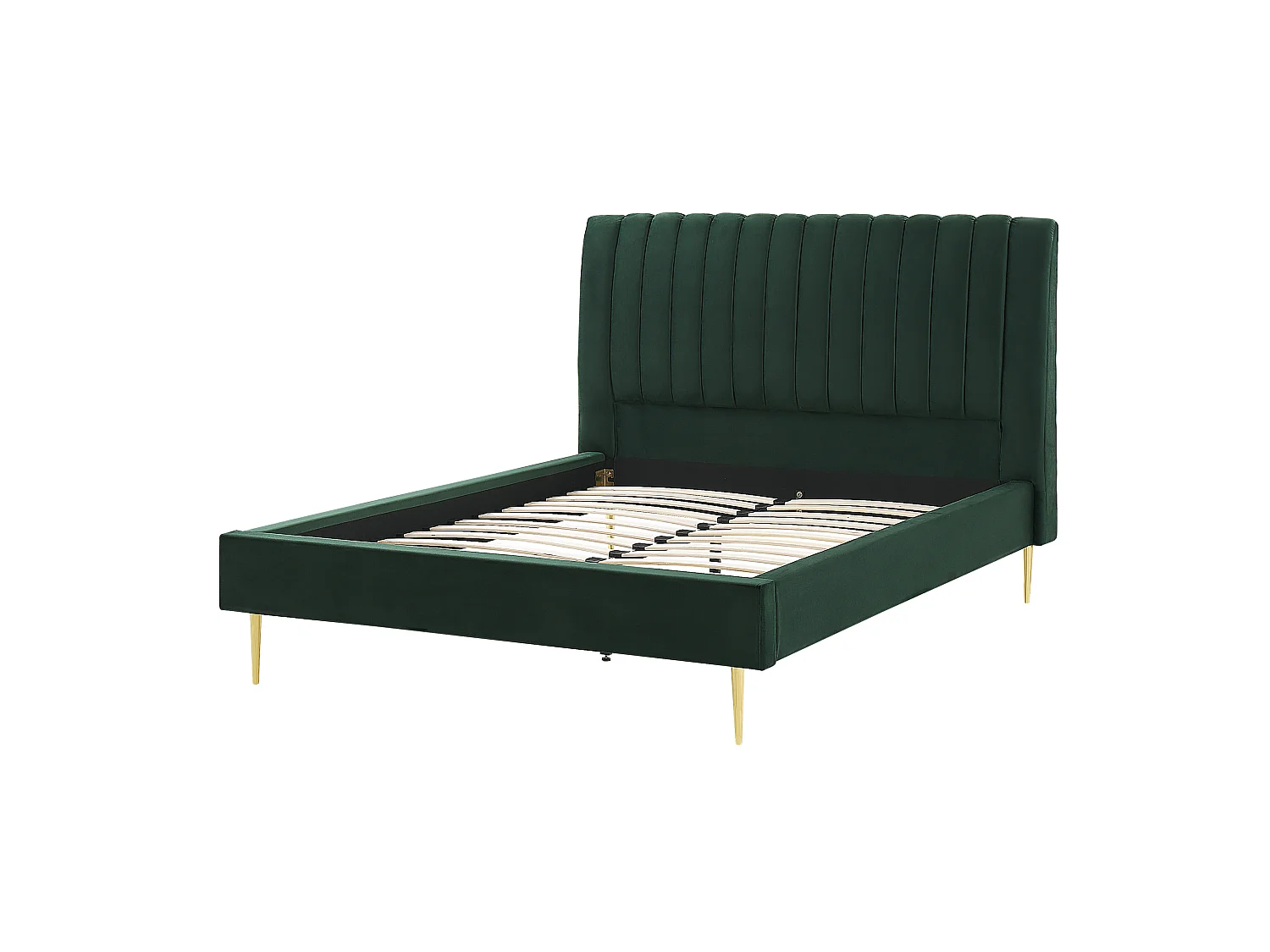 Lit avec sommier Velours MARVILLE 140 x 200 cm Vert émeraude
