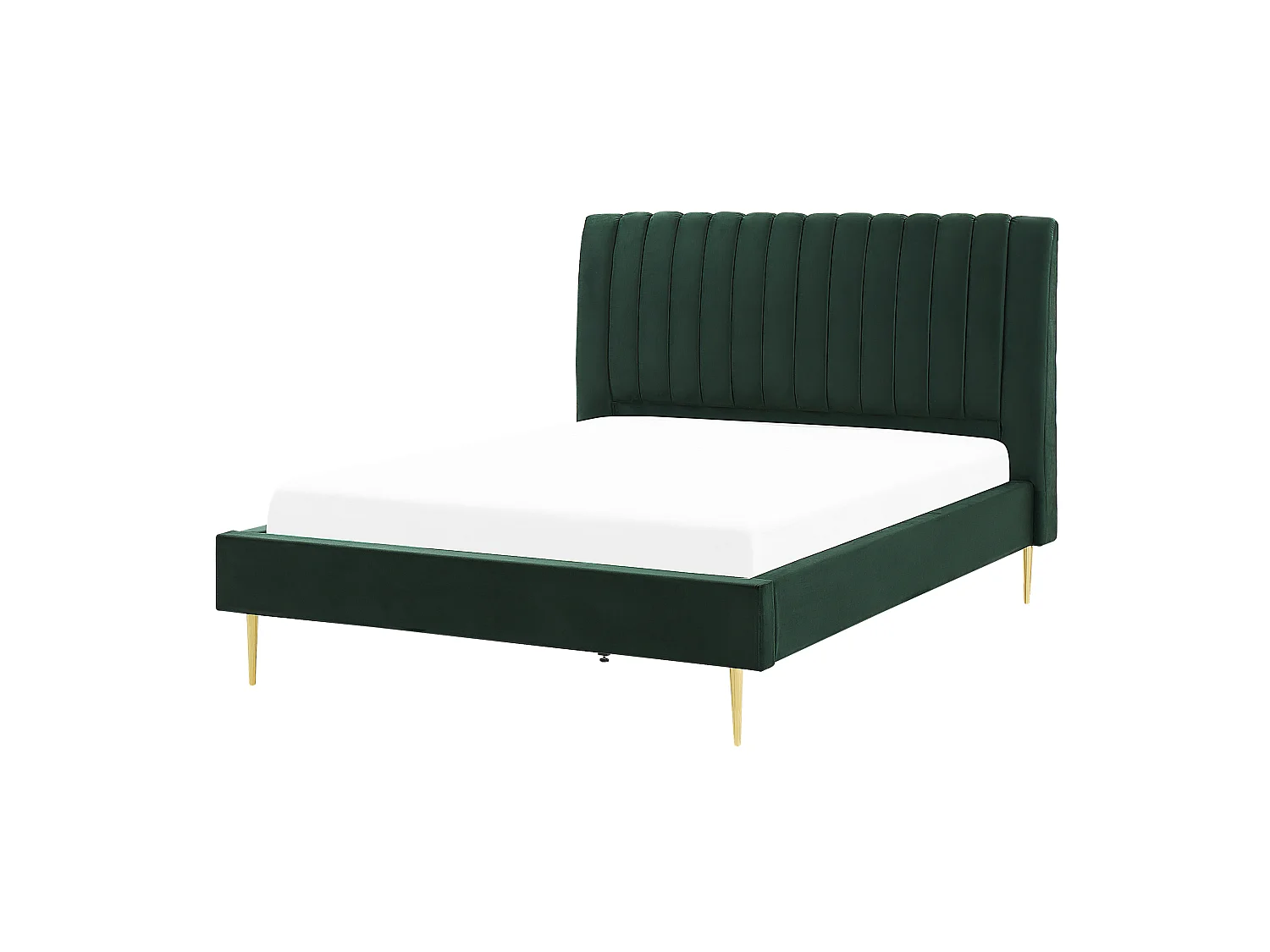 Lit avec sommier Velours MARVILLE 140 x 200 cm Vert émeraude