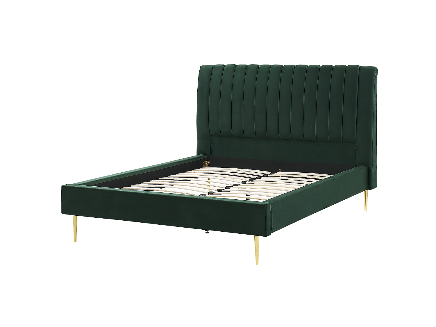 Bed Fluweel MARVILLE 140 x 200 cm Smaragdgroen
