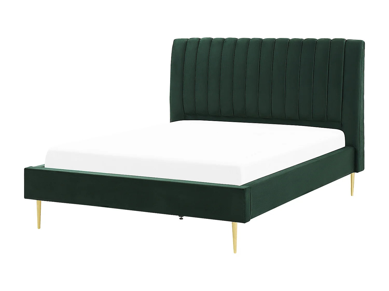 Lit avec sommier Velours MARVILLE 140 x 200 cm Vert émeraude