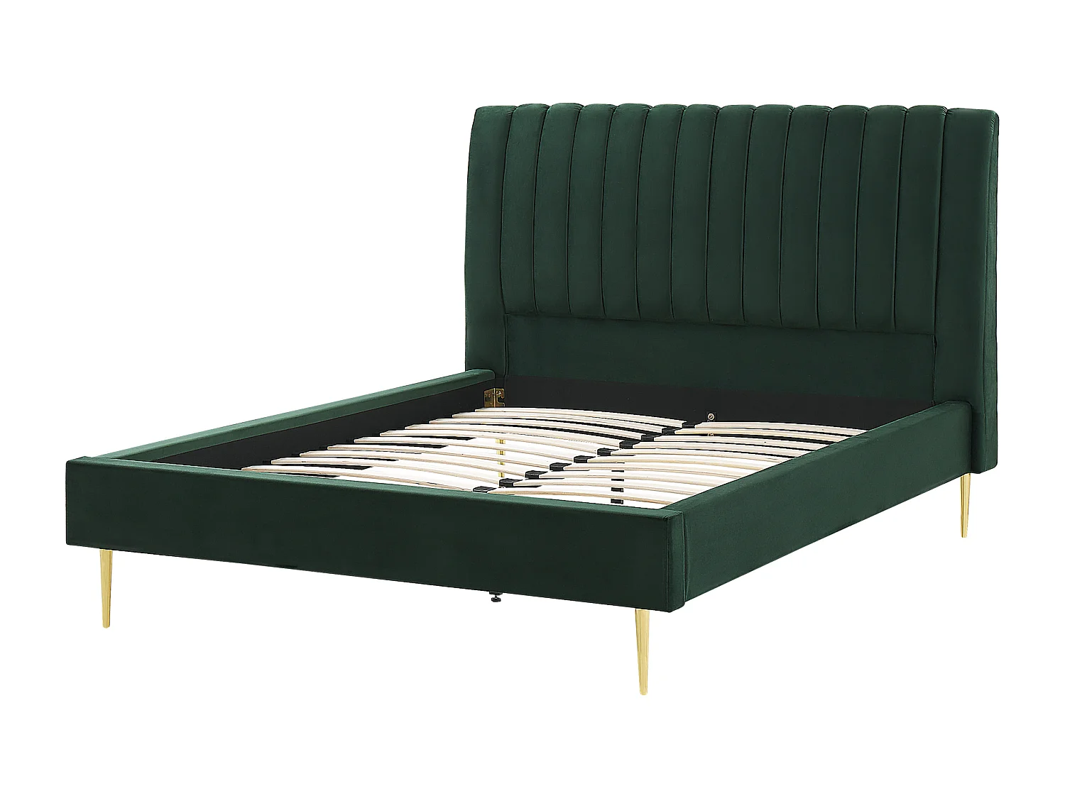 Lit avec sommier Velours MARVILLE 140 x 200 cm Vert émeraude