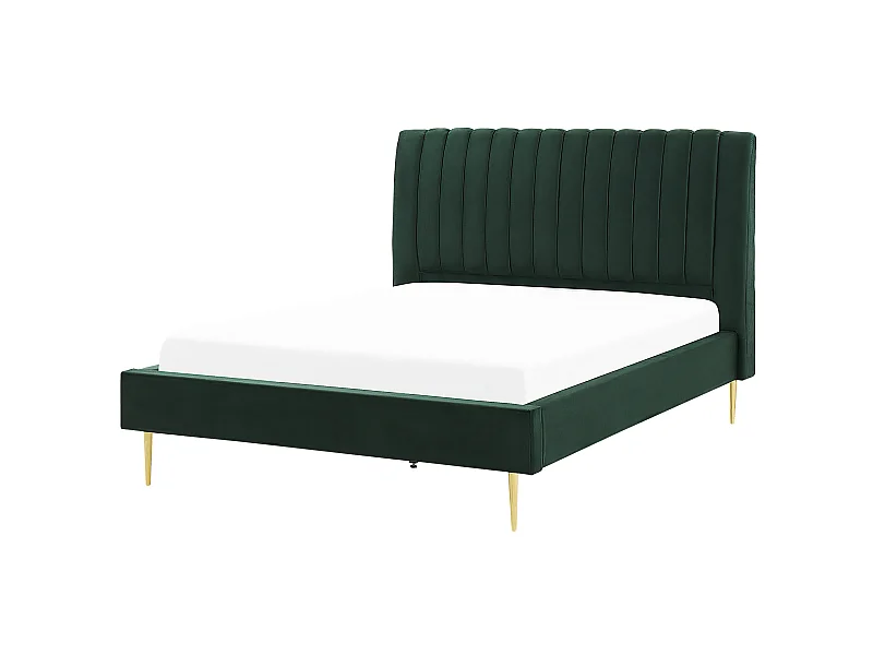 Letto Velluto MARVILLE 140 x 200 cm Verde smeraldo