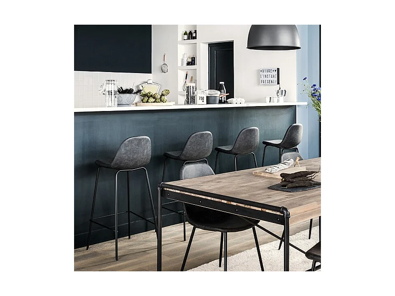 Tabouret de bar gris Vladi Atmosphera