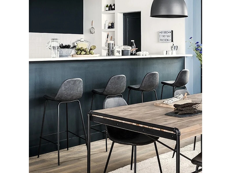 Tabouret de bar gris Vladi Atmosphera