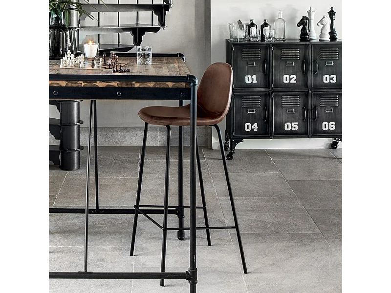 Tabouret de bar marron Vladi Atmosphera