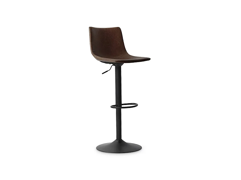 Tabouret de bar pivotant réglable Trevi PU brun