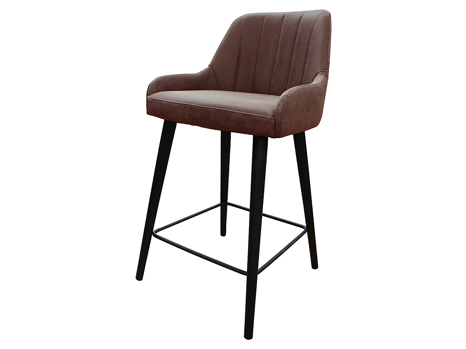 Tabouret de bar simili Portland marron pieds métal