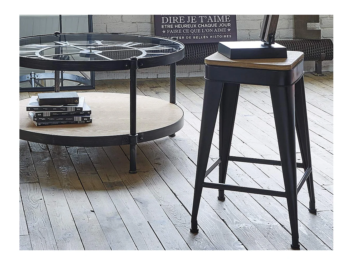Lot de 4 Tabourets de Bar "Joris" 60cm Noir