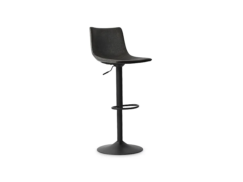 Tabouret de bar pivotant réglable Trevi PU noir