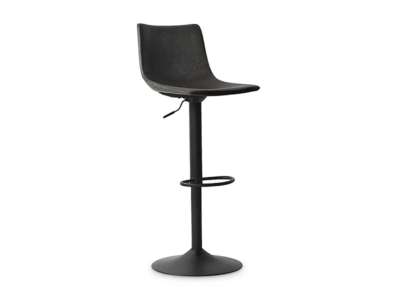 Tabouret de bar pivotant réglable Trevi PU noir