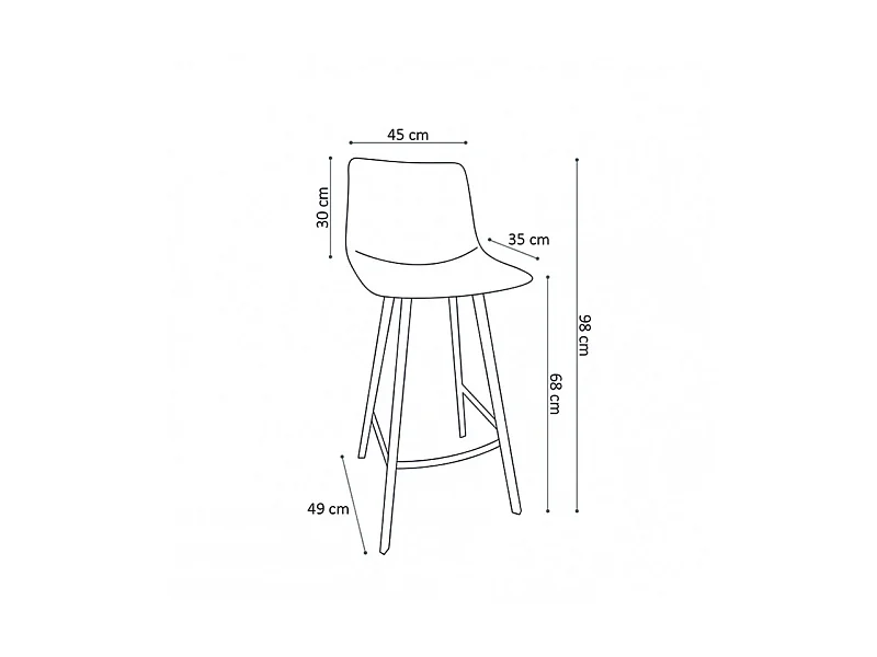 Tabouret de bar Ozan PU noir