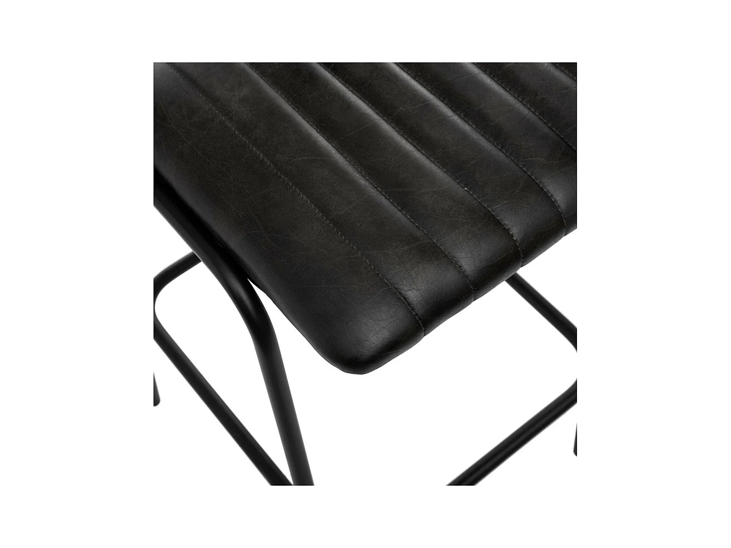 Chaise Tabouret de bar en Métal et Cuir Noir