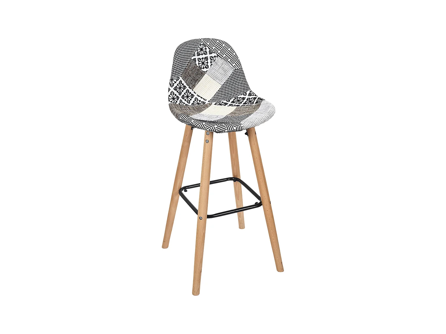 Tabouret De Bar Patchwork Gris Multicolore