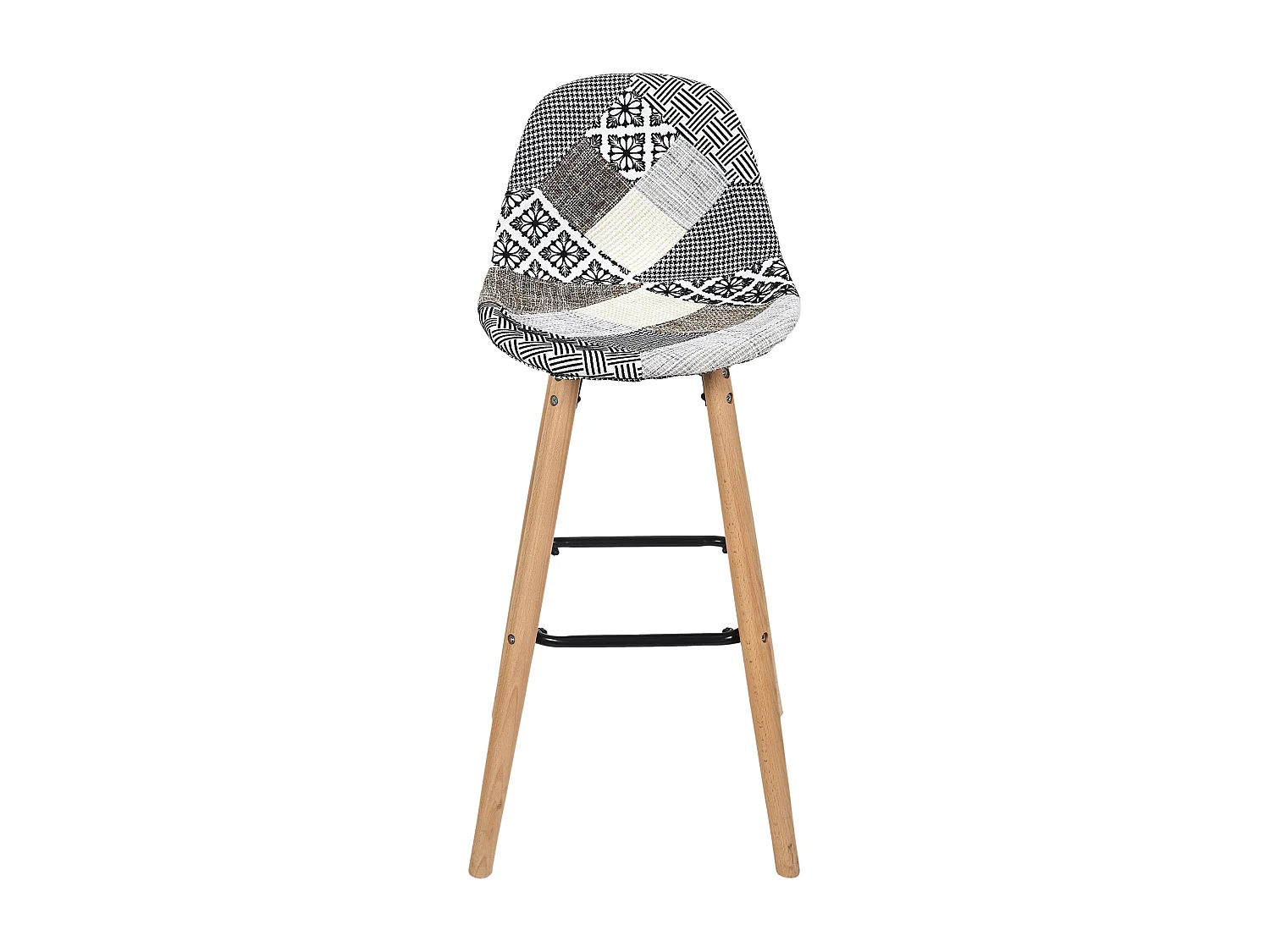 Tabouret De Bar Patchwork Gris Multicolore