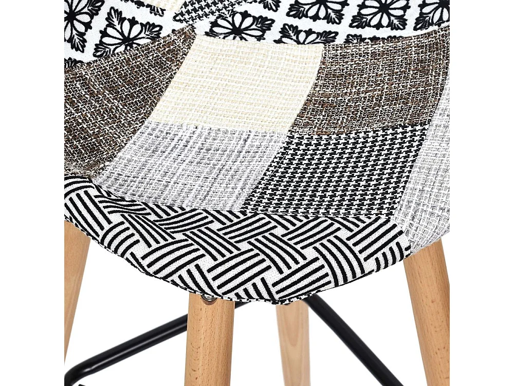 Tabouret De Bar Patchwork Gris Multicolore
