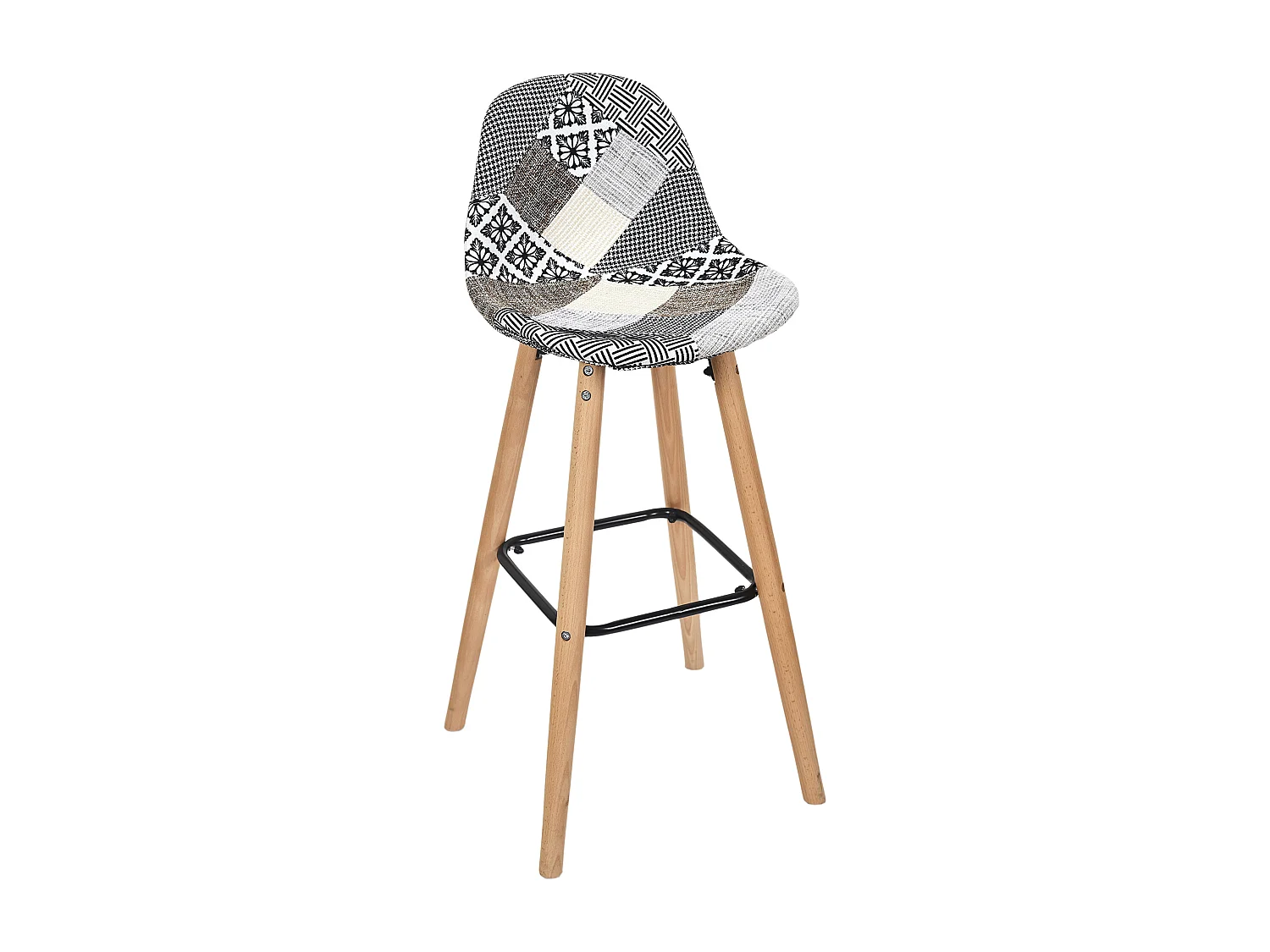 Tabouret De Bar Patchwork Gris Multicolore