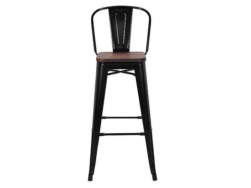 Tabouret de bar Oscar orme antique et noir