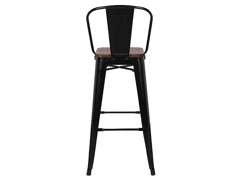 Tabouret de bar Oscar orme antique et noir