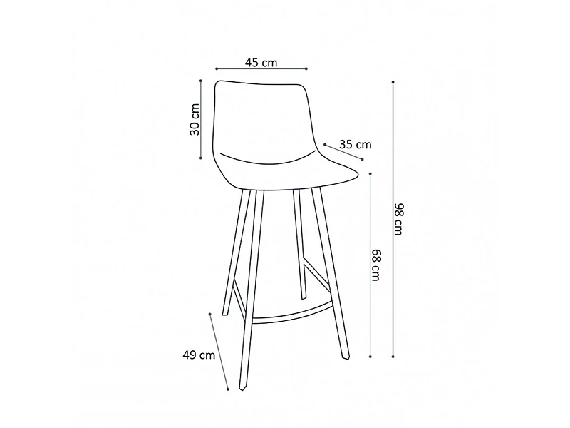 Tabouret de bar Ozan PU gris