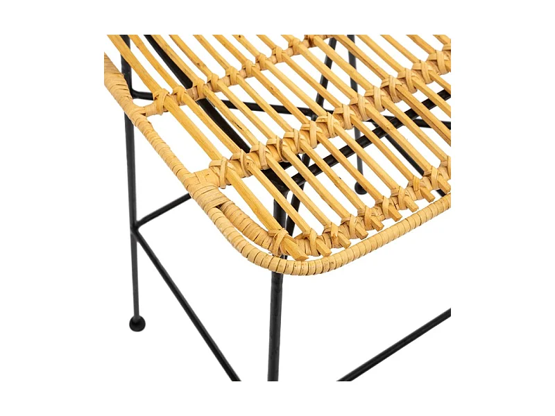 Lot de 2 Chaises de Bar Design "Kubu" 100cm Naturel