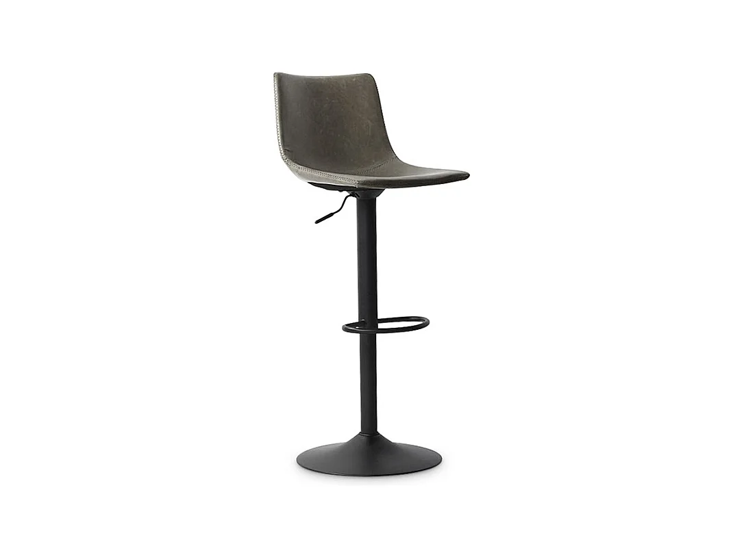 Tabouret de bar pivotant réglable Trevi PU gris