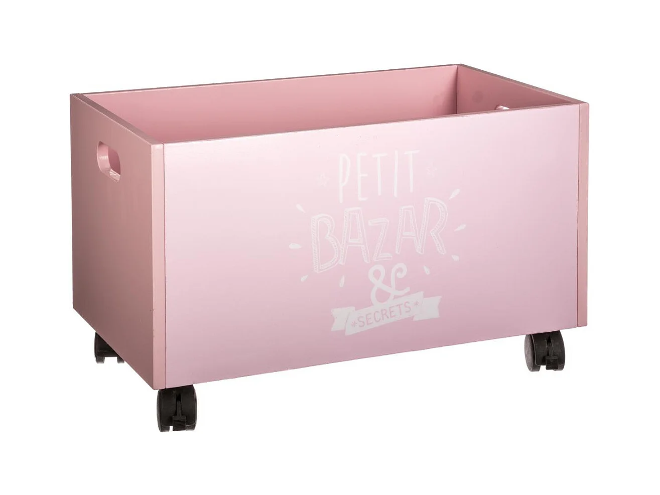 Coffre à Jouets à Roulettes "Petit Bazar" 48cm Rose
