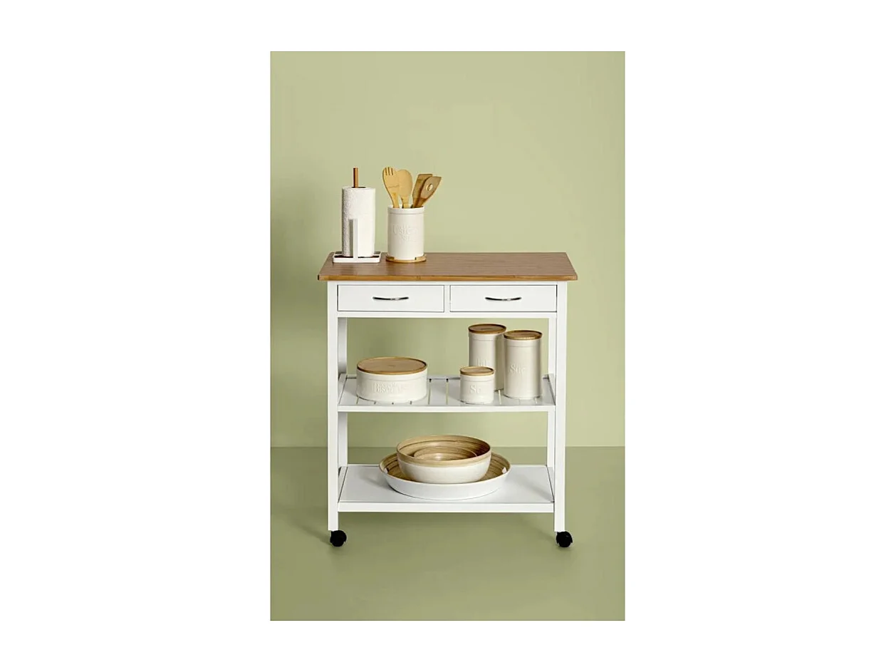 Desserte de Cuisine "Cuistot" 87cm Blanc