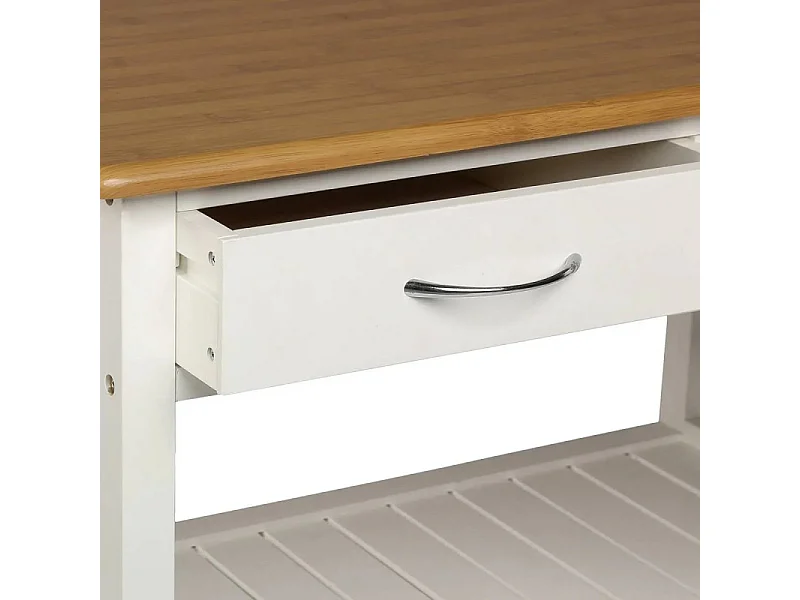 Desserte de Cuisine "Cuistot" 87cm Blanc