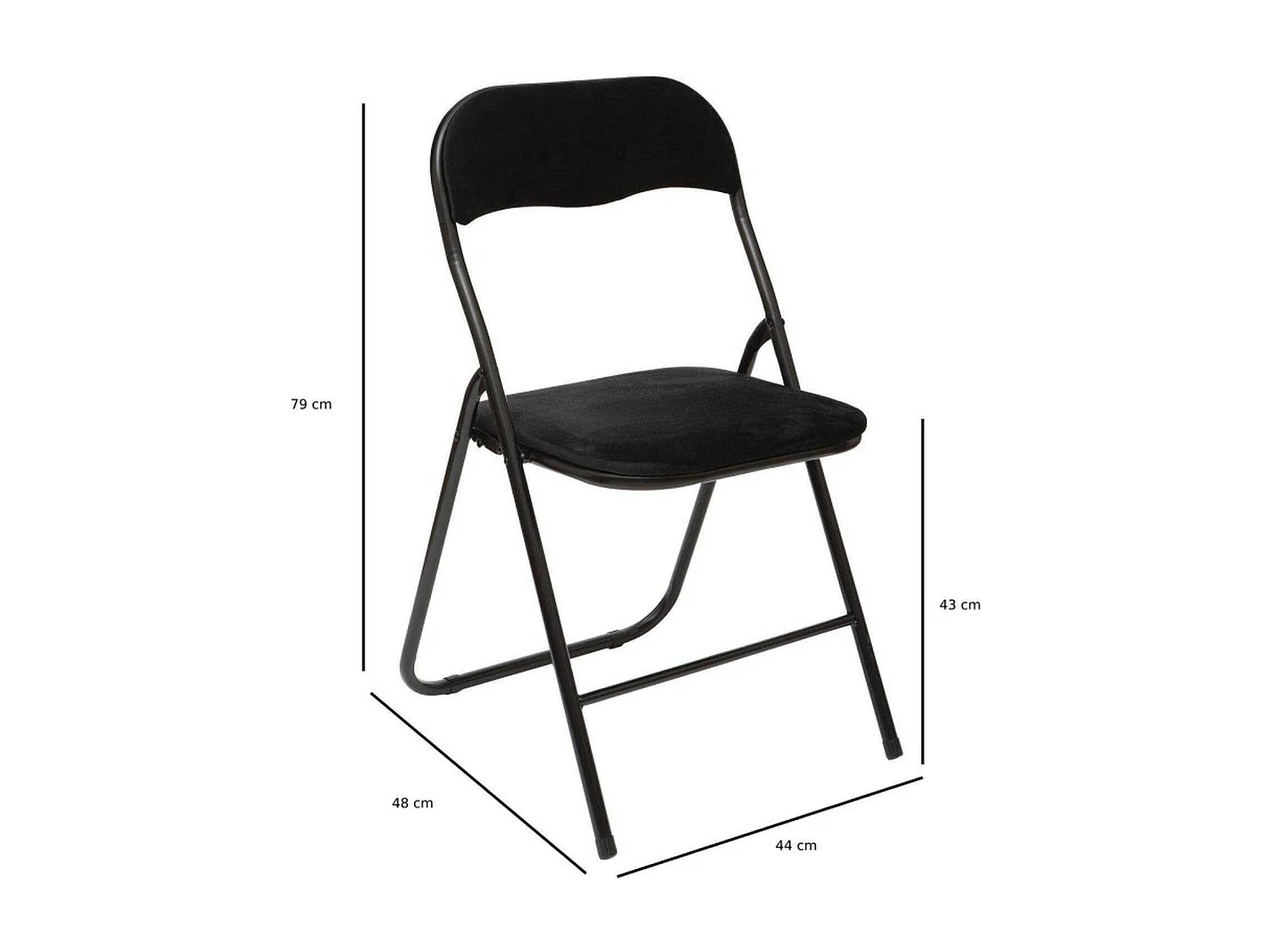 Chaise pliante effet velours