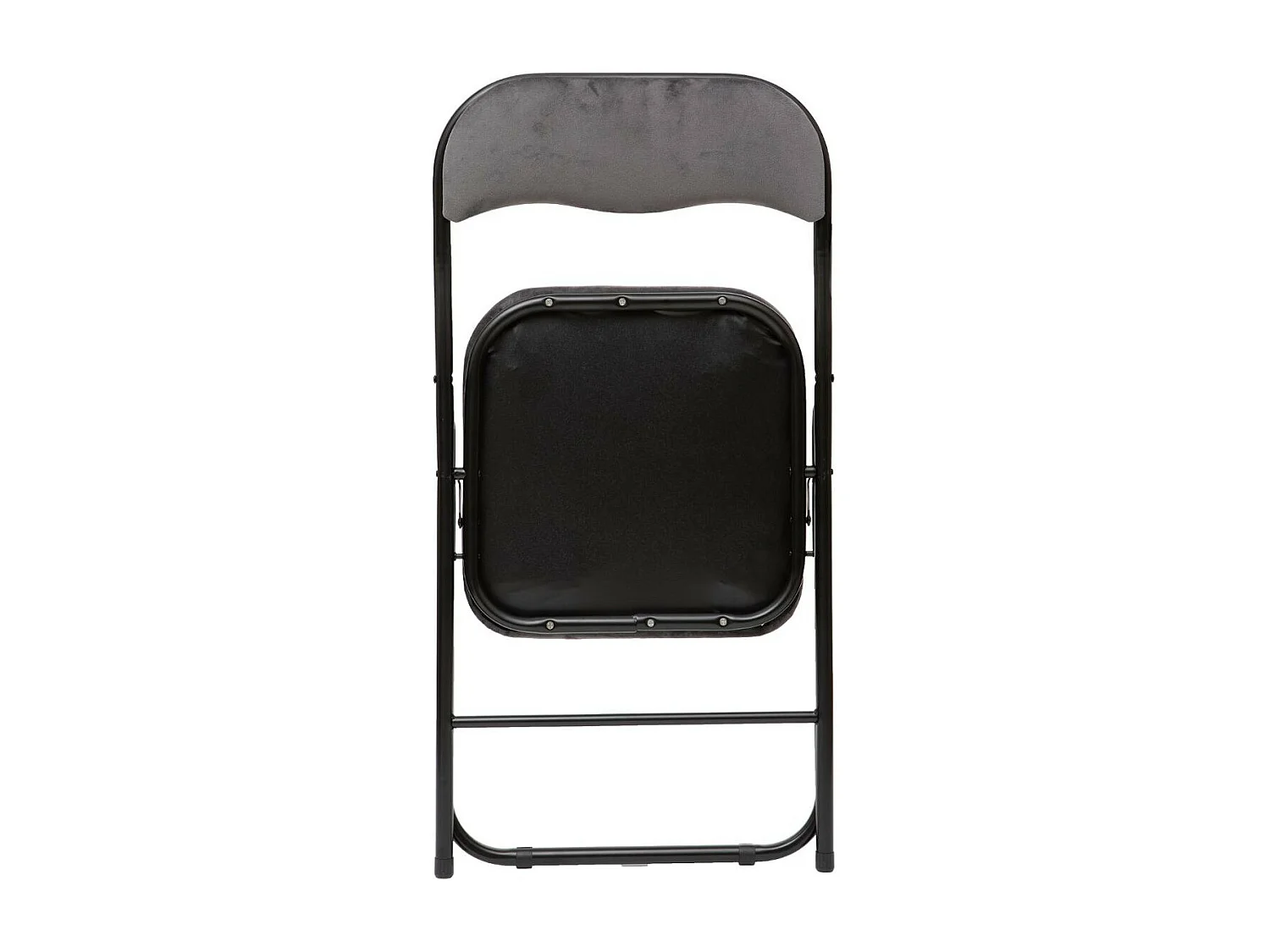 Chaise pliante confortable en métal et velours Gris H 79 cm