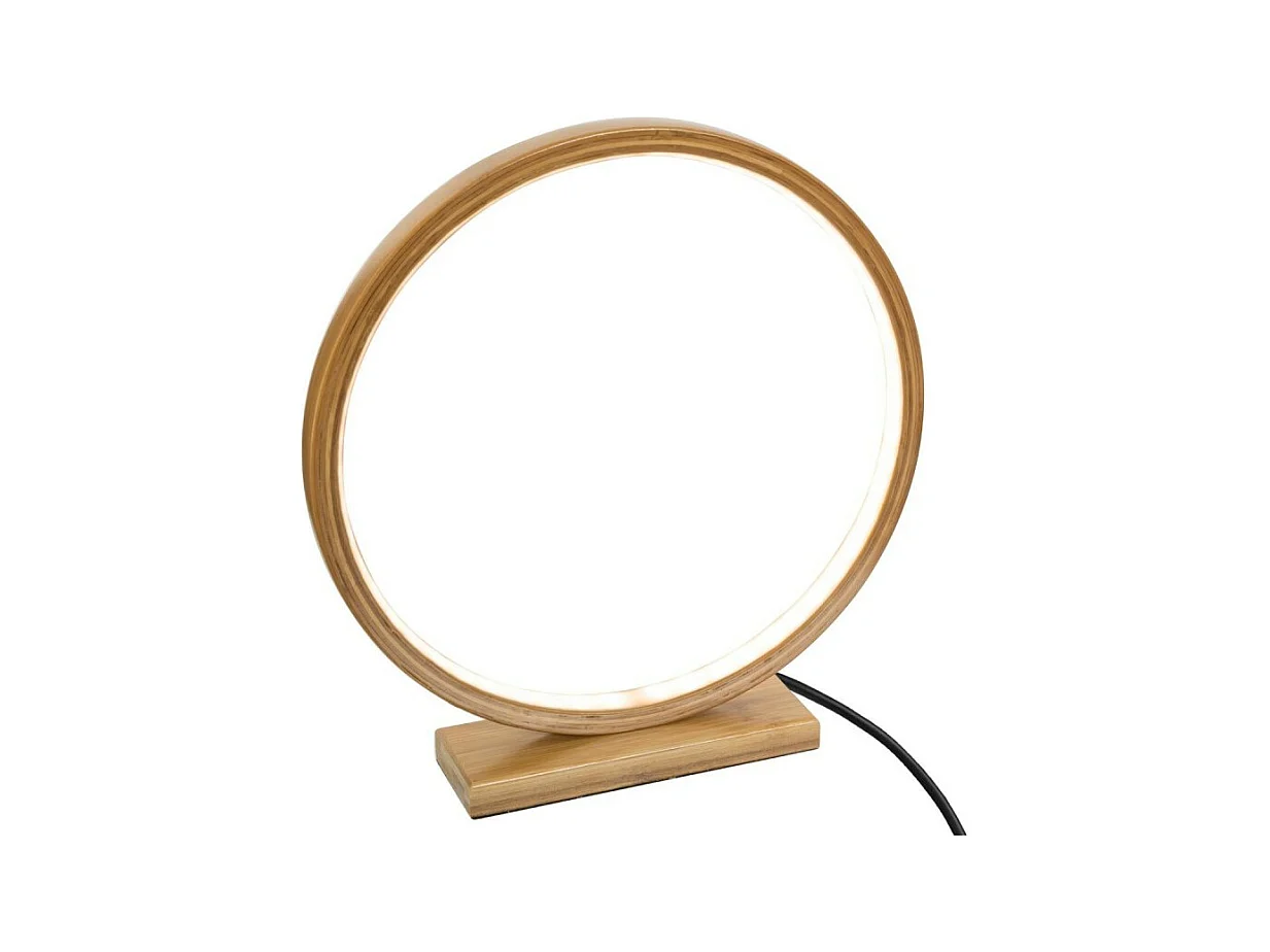 Lampe à Poser LED Bambou "Rond" 32cm Naturel