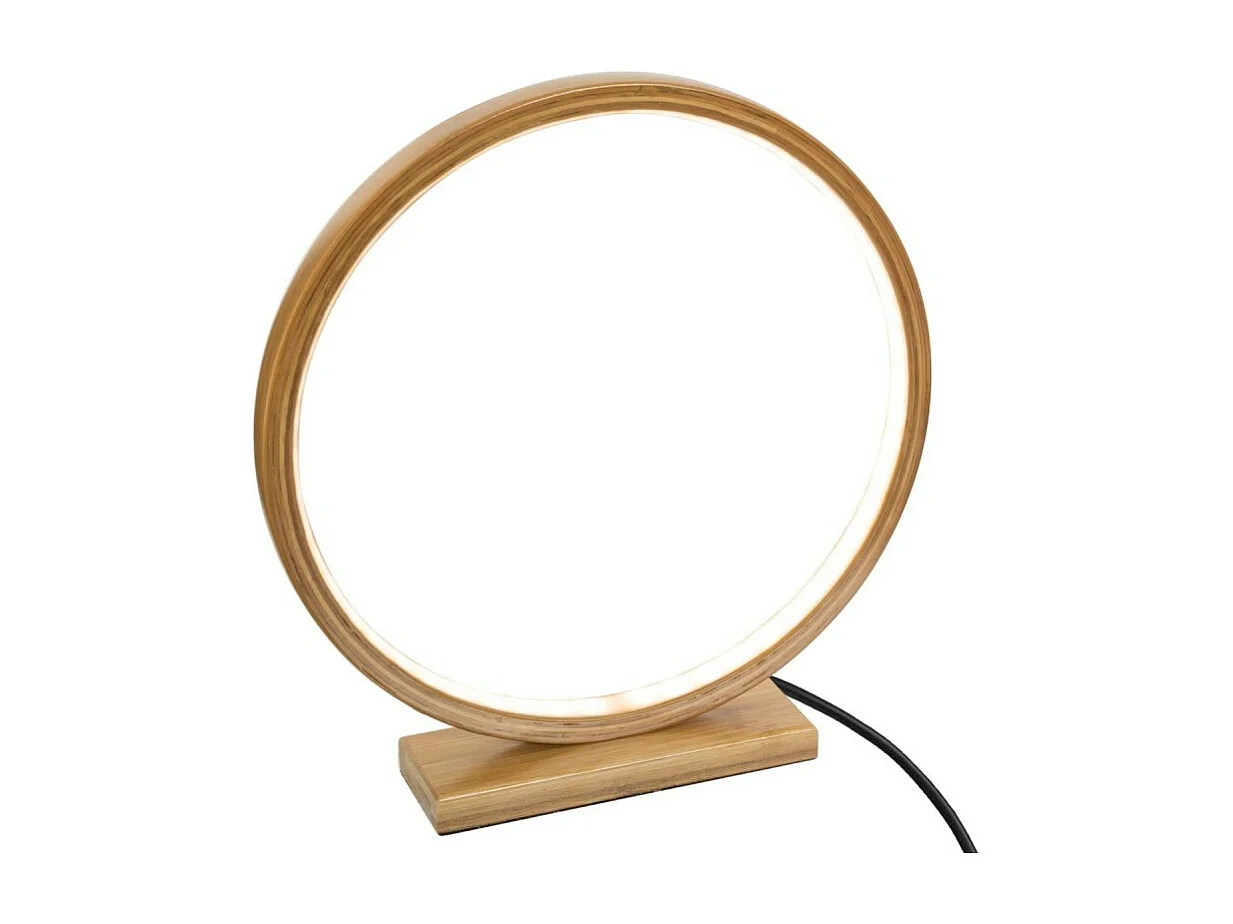 Lampe à Poser LED Bambou "Rond" 32cm Naturel