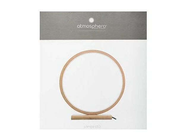 Lampe à Poser LED Bambou "Rond" 32cm Naturel