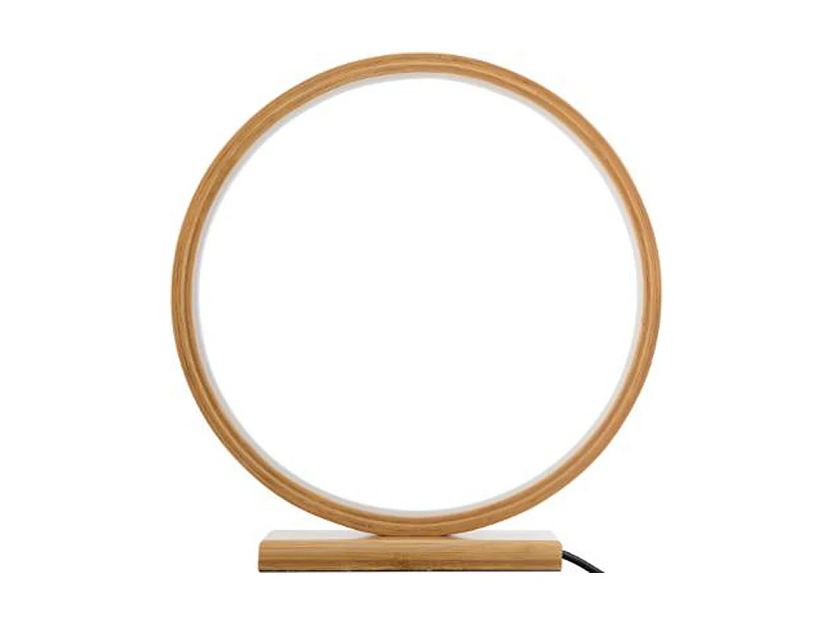 Lampe à Poser LED Bambou "Rond" 32cm Naturel