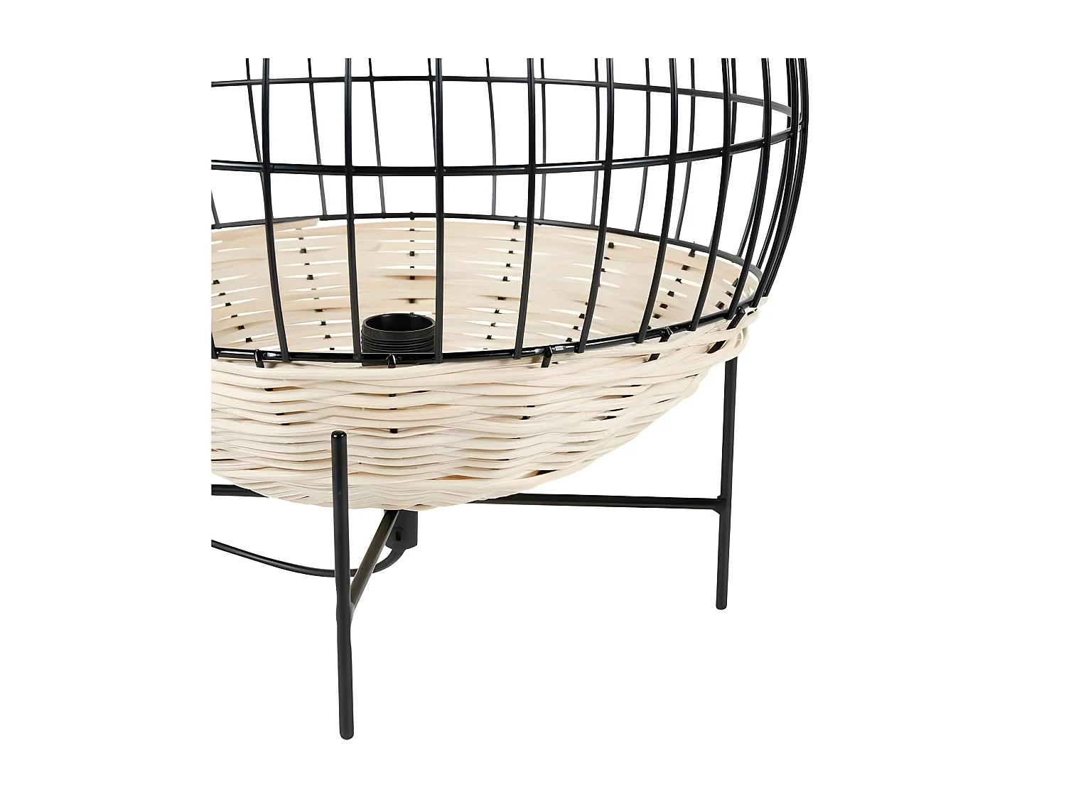 Lampe à poser Calypso boule rotin et métal Ostaria