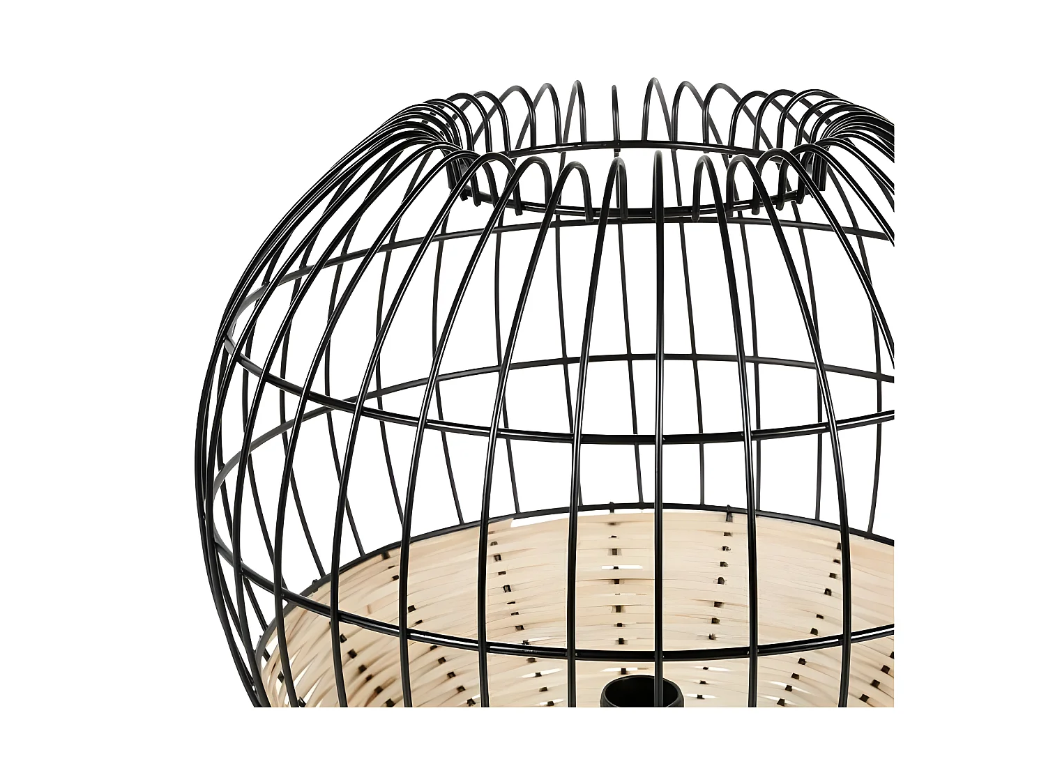 Lampe à poser Calypso boule rotin et métal Ostaria