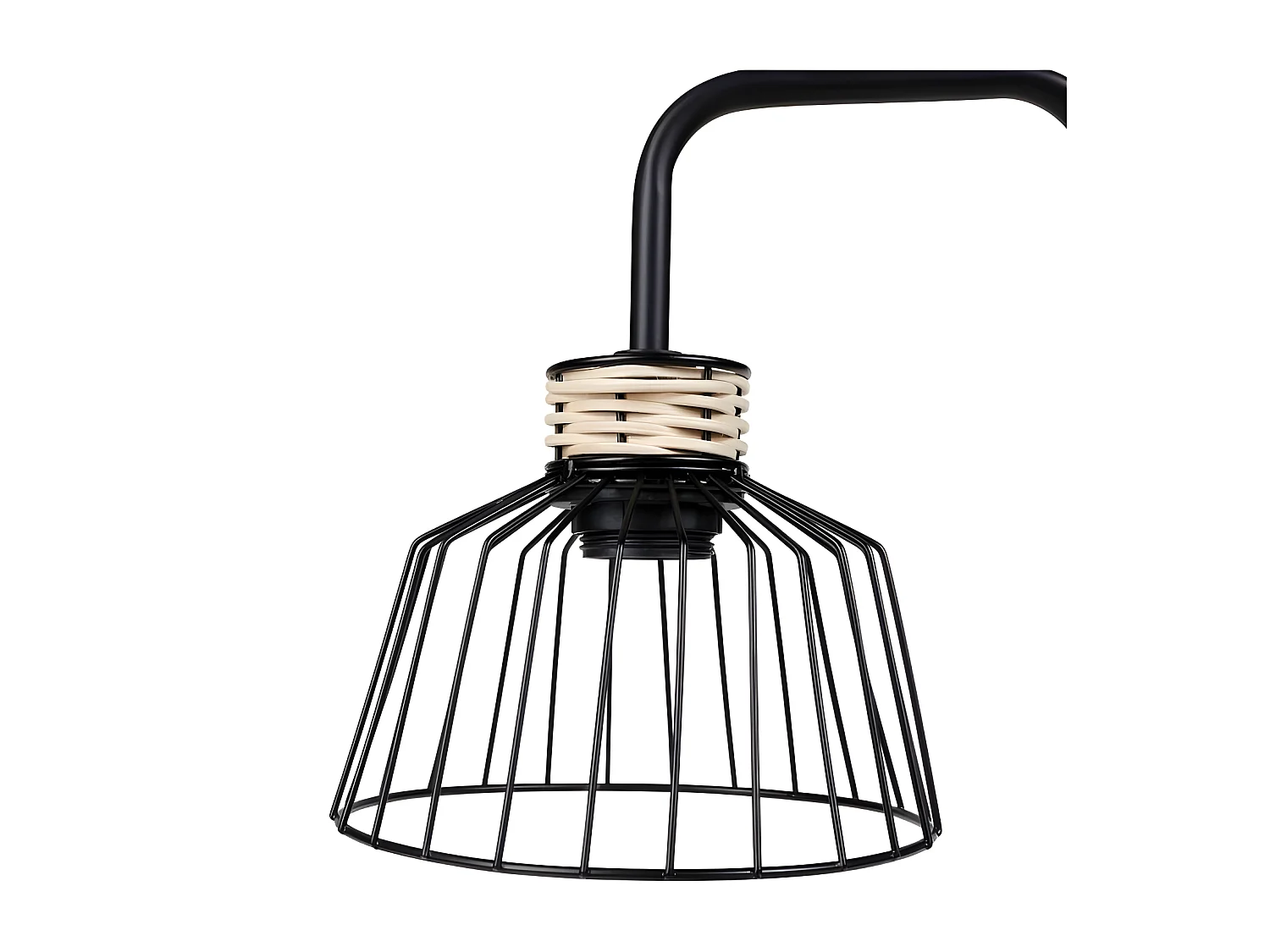 Lampe à poser filaire métal et rotin Lady Ostaria