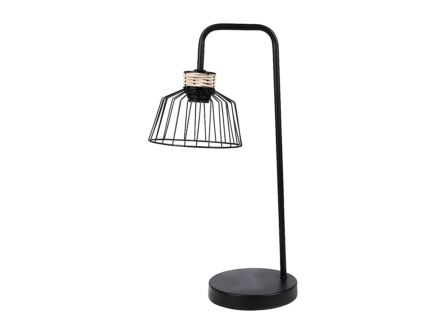 Lampe à poser filaire métal et rotin Lady Ostaria
