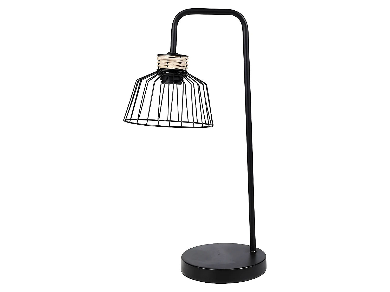 Lampe à poser filaire métal et rotin Lady Ostaria