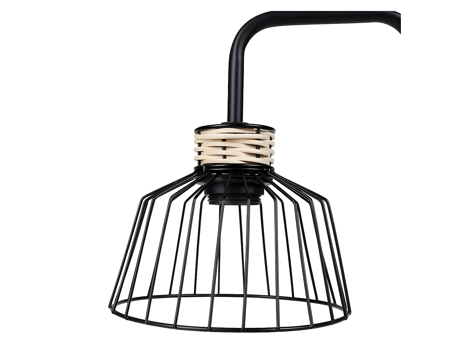 Lampe à poser filaire métal et rotin Lady Ostaria