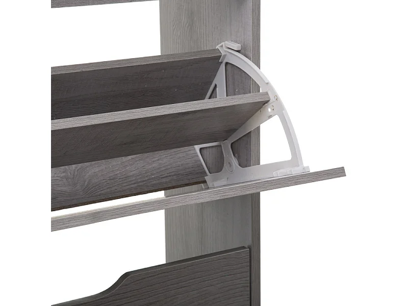 Meuble à Chaussures 3 Compartiments "Mylan" 115cm Gris