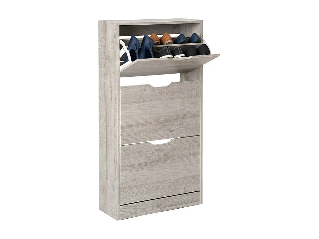 Meuble à Chaussures 3 Compartiments "Mylan" 115cm Gris