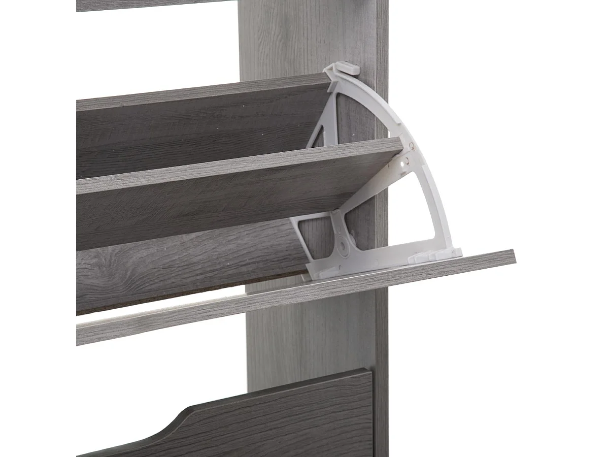 Meuble à Chaussures 3 Compartiments "Mylan" 115cm Gris