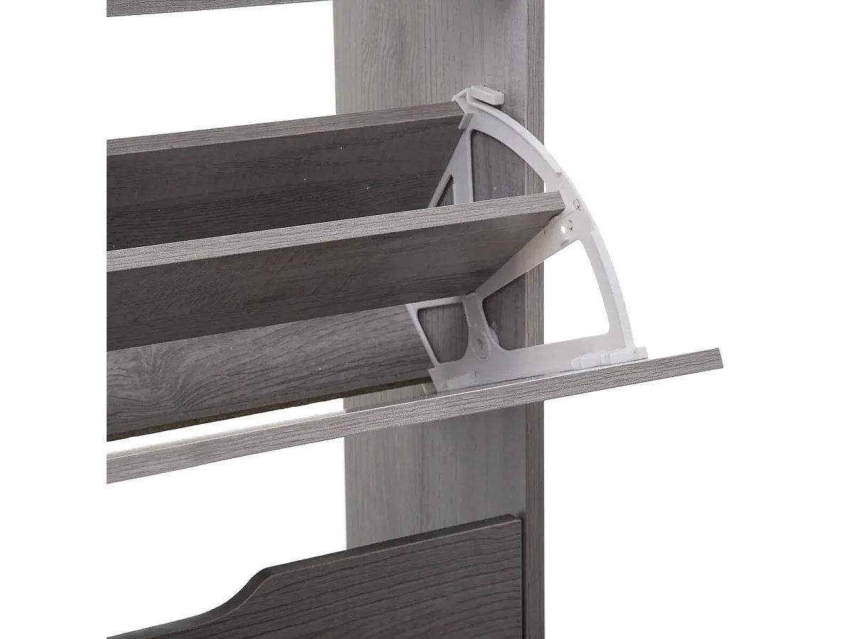 Meuble à Chaussures 3 Compartiments "Mylan" 115cm Gris